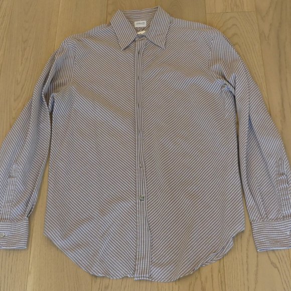Armani Collezioni Vintage Checkered Small Button Down Dress Shirt - Picture 1 of 6